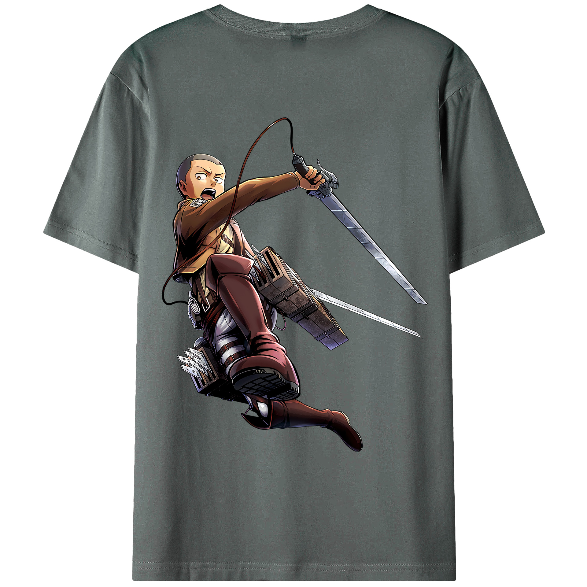 （画像用） 進撃の巨人 コニー·スプリンガー Attack on Titan Connie Springer 綿100％ メンズ半袖Tシャツ（バックプリント） 通気性